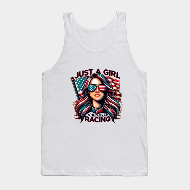 Just a Girl who Loves Racing Tank Top by SOUDESIGN_vibe